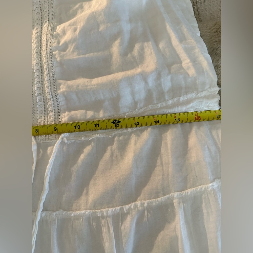 PAIGE White Cotton Boho Tiered Mini Dress | Size Small - Picture 7 of 10